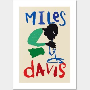 Cartoon image of Miles Davis Posters and Art